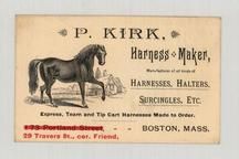 P. Kirk - Harness Maker - Copy 3, Perkins Collection 1850 to 1900 Advertising Cards